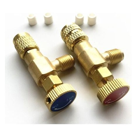 2 Pcs Remplissage Réfrigérant Soupape de Sécurité Coupleur Rapide Air Conditionné R410A R22 Connecteur Adaptateurs, (1/5)