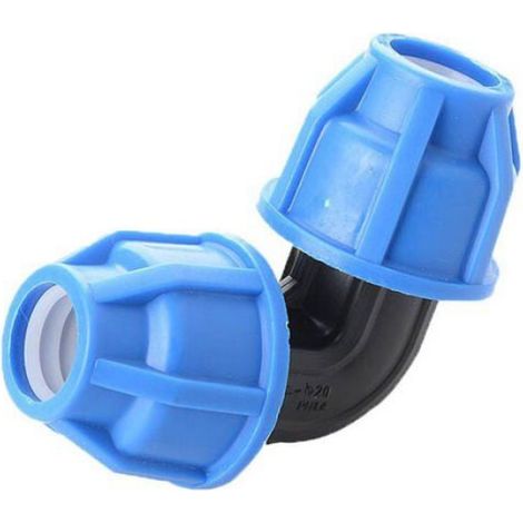 Coude plastique égal - - ø 25 - 4 pcs - Pour tuyau polyéthylène - Pression 16 Mpa - Liquides uniquement (1/4)