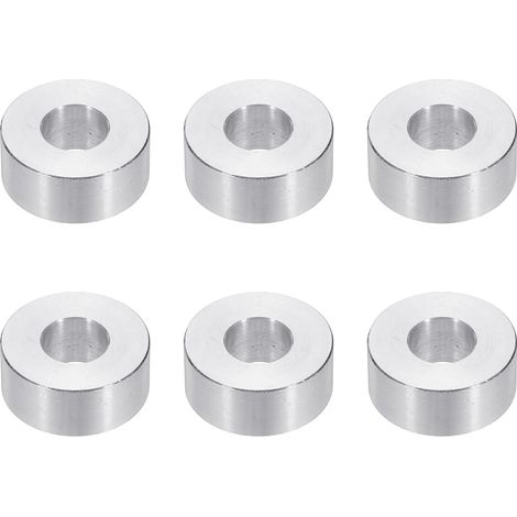 Rondelles en Aluminium M10, 6pcs Entretoise Métallique à Vis Ronde, Rondelle Plate pour Vis Tige Écrous Boulons, Bague d'Écartement en Métal 10.5mm ID x 24mm OD x 10mm Hauteur (1/5)