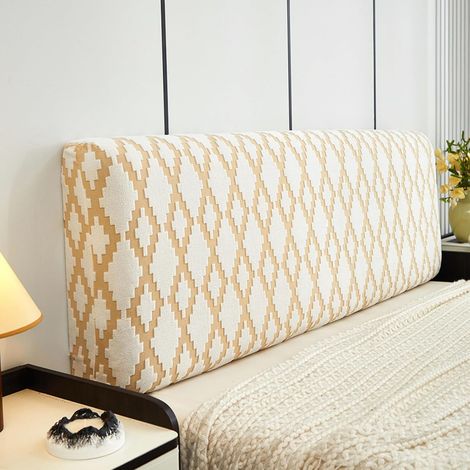 CCYKXA Generic Thick Elastic Headboard Cover Compatible with Double Beds Dustproof Protection for Upholstered or Wooden Headboards Orange 210-230cm