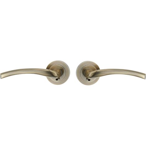 Poignée de porte intérieure ronde classique rétro en aluminium patiné AGRA (1/4)