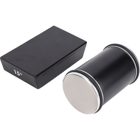Rollmesserschärfer-Set, Küchenschärfwerkzeug, 15/20 Grad Winkel, magnetische Holzbasis, schwarz (1/5)