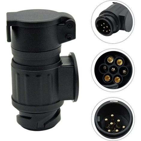 Adaptateur de prise de remorque européenne 13 broches vers 7N broches, adaptateur de remorque, connecteur de connexion de remorquage, indispensable pour les remorques de voiture (1/4)