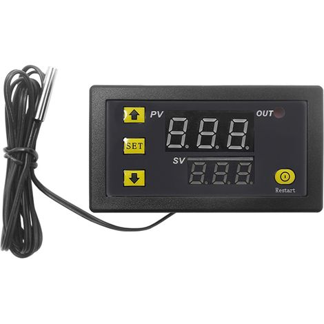 Contrôleur de température numérique miniature W3230 avec affichage LED, thermostat, régulateur AC110V-220V 20A, interrupteur de contrôle de température, capteur et indicateur. (1/3)