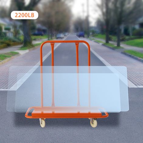 Trockenbauwagen, Trockenbauplattenwagen mit einer Tragkraft von 2200 lbs, Hochleistungs-Trockenbauwagen mit vier Rädern, Transportwagen für den Umgang mit Sheetrock-Platten (1/5)