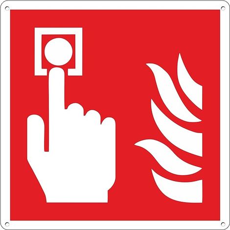 Bouton d'alarme incendie urgence et sécurité 3mm d'épaisseur Aluminium Composite tôle (40 x 40) (alarme incendie) (1/2)