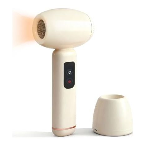 Sèche-cheveux sans fil pour enfants avec base de chargement, mini sèche-cheveux de voyage silencieux et portable pour cheveux et peau délicats, 3 vitesses, chaleur douce, flux d'air délicat, rechargea (1/5)
