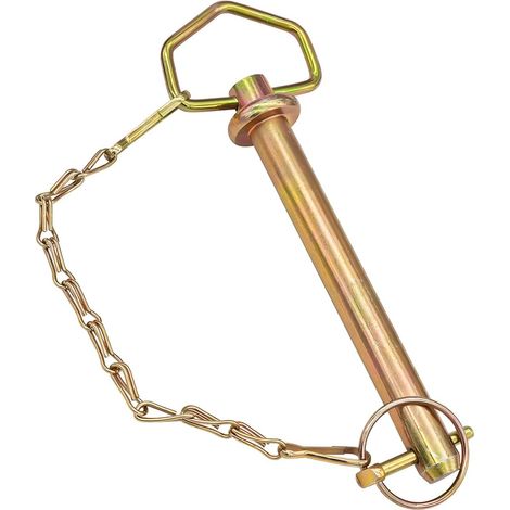 Axe Attelage Tracteur Agricole, Goupille D'attelage De Poignée Pivotante, avec Poignée Pour Remorque Tracteur Agricole, Poignée pivotante Goupille d'attelage avec revêtement Jaune (1/5)