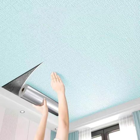 Stickers Plafond Autocollants Décoratifs 50x500cm - Panneaux de Plafond Imperméables pour Salon, Revêtement Mur et Plafond Anti-Humidité (1/5)