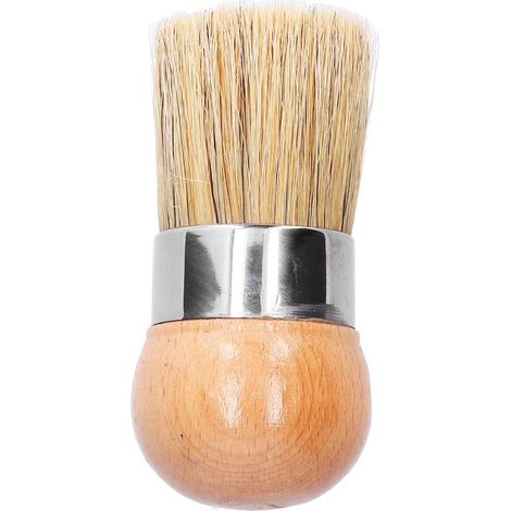 Pinceau rond 2 pouces, poils ronds pour peinture décorative, manche en bois, brosse de nettoyage (1/5)