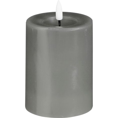 Mica Deko Kerze 10 x 7,5 cm grau Flammenlose/LED-Kerze (1/3)