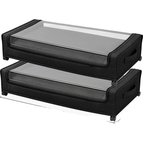 Rangement sous le lit, dessus transparent, roulettes à roulement fluide, 28-32 pouces TypeB (1/2)