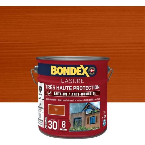 Bondex Lasure Très Haute Protection Satin 8 ans pour bois extérieur Conditionnement: 2,5L - Couleur: TECK