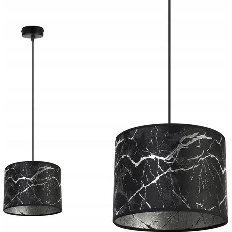 LAMPADA A SOSPENSIONE, PARALUME IN MARMO ARGENTO (1/5)