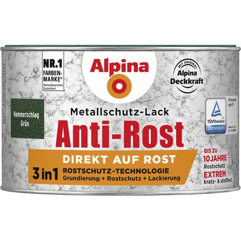 Alpina Metallschutz-Lack Hammerschlag 300 ml grün Metallack Schutzlack (1/3)