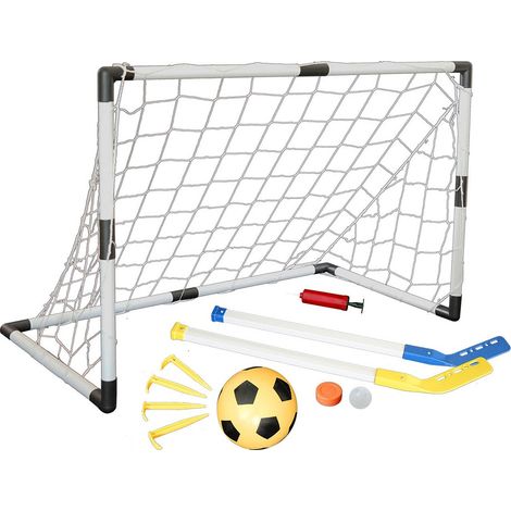 Master-Tor 94 x 61 x 48 cm mit Zubehör - Ball und Hockeyschläger