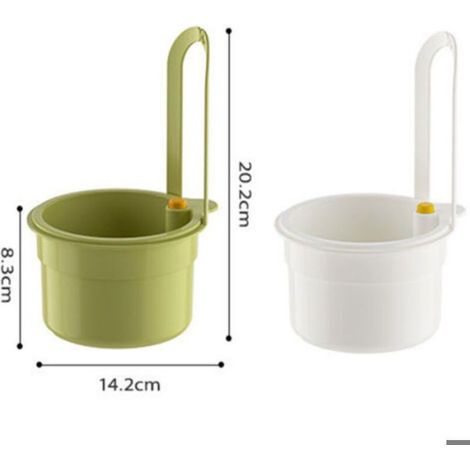Passoire Évier Suspendue,Autonettoyante, Vidange Rapide, Maille Fine - Filtre Déchets & Légumes pour Robinet de Cuisine(Weiß+Grün) (1/4)