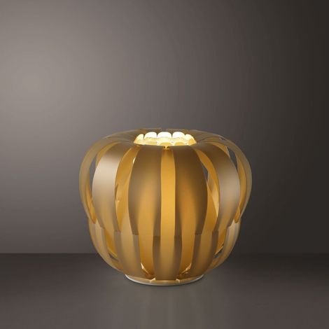 New Gold Tischlampe aus weißem Metall Cm. 29 x 23h