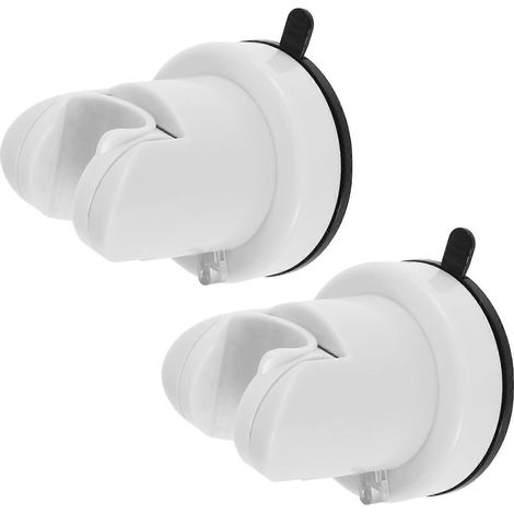 Support de fixation universel pour pommeau de douche avec ventouse puissante, adapté aux surfaces lisses telles que le carrelage, le verre et le marbre. Blanc. (1/4)