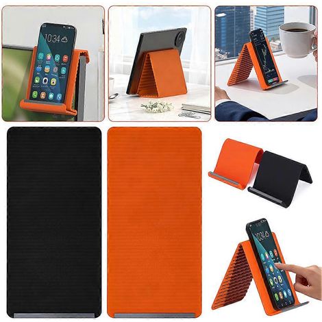 Support de téléphone pliable ultra-fin - Support de téléphone en silicone réglable, support de bureau antidérapant pour smartphones, tablettes, utilisation à la maison, au bureau et en avion (1/5)