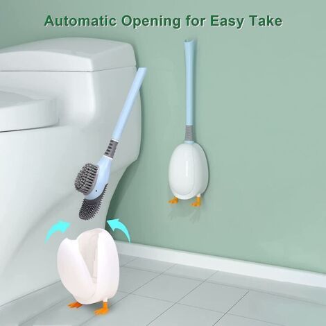 Brosse de toilette Duckling Bathroom Magic Brush avec support - Bleue-AquaForge (1/3)