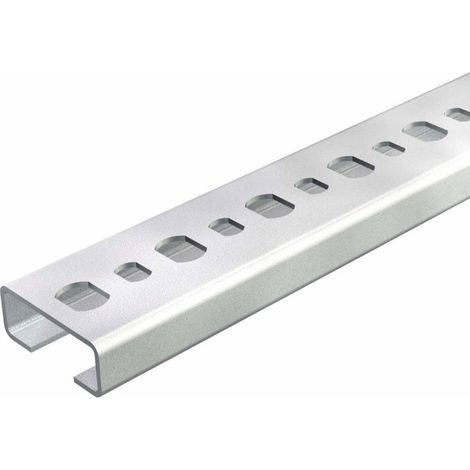 OBO Bettermann Rail profilé perforé, largeur de fente 11mm 2000x25x10 Acier galvanisé sendzimir, 1108123 (1/2)