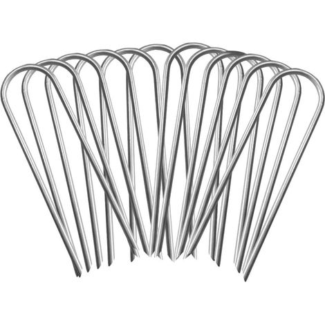 4 Piquets en U, Acier galvanisé, Pointus, Diamètre 6mm, Pour buts football et tentes (1/5)