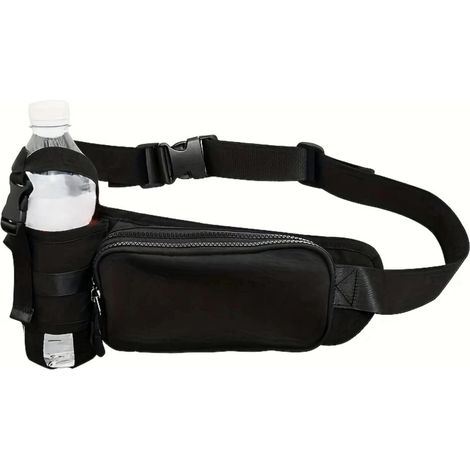 Heuptas - Para Correr Caminar Bicicleta Senderismo - Con Portabotella Elástico - Ajustable - Negro (1/5)