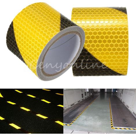 TRADE SHOP - 40 Metri Nastro Adesivo Catarifrangente Auto Camion Giallo Alta Visibilità -