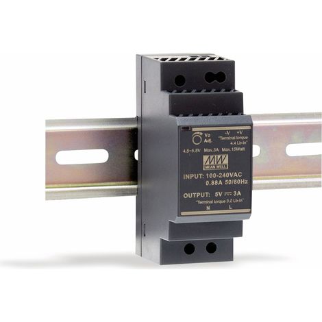 Mean Well INDUSTRIE-NETZTEIL - 1 AUSGANG - HUTSCHIENENMONTAGE - 30 W - 12 V - 2 A