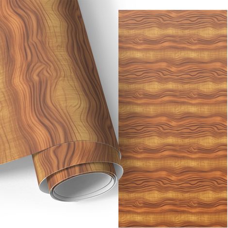 Möbelfolie - Klebefolie für Möbel - Selbstklebende - Deko-Folie für Küche Schrank Tisch & Fensterbank - Holzwellen 65x130 cm