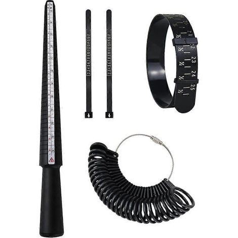 5-teiliges US-Meidu-Ringmessset, schwarzer Meidu-Ring, Meidu-Lineal, PU-Ring