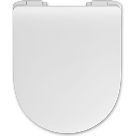 Hamberger  Abattant WC Duroplast - 44x37 cm - Blanc - Antibactérien - Mécanisme à Chute Douce