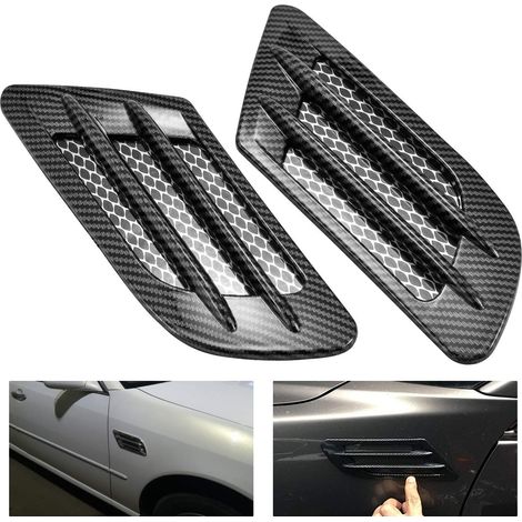 Lot de 2 grilles d'aération universelles pour capot de voiture, cache décoratif pour ventilation latérale, voiture