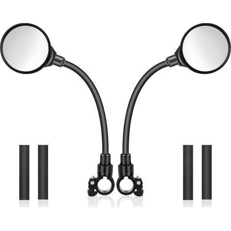 2 Specchietti Retrovisori per Bicicletta, Convessi HD Regolabili a 360 Gradi per Manubri da 22,2 mm, Specchietti di Sicurezza Posteriore, per Scooter, MTB, E-Bike e Moto (1/5)