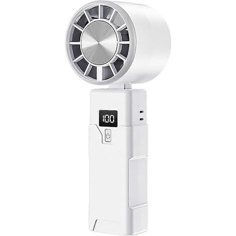 Tragbarer, per USB aufladbarer, faltbarer Tischventilator mit Echtzeitanzeige der Kühlleistung und Leistungsregulierung. (1/5)