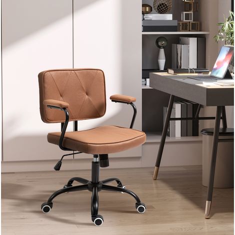 Bürostuhl 61x58x82-91 cm braun mit Schaumstoff, höhenverstellbar und Wippfunktion (1/5)