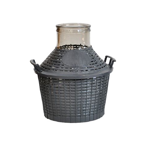 Dame-jeanne en verre col large 11,5 cm 10 litres – Revêtement manche plastique – Pour huile, vinaigre et vin – Inferramenta