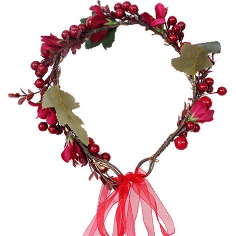 Bandeau de Noël pour fille – serre-tête floral, coiffe de fête (1/5)