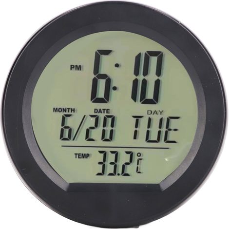 Horloge de tableau de bord numérique pour voiture, mini thermomètre numérique automatique à énergie solaire, avec température intégrée. (1/5)
