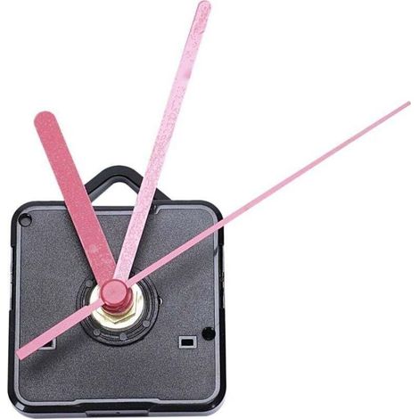 Lot de Pièces de Rechange pour Horloge Murale Mécanisme à Pendule Moteur Quartz avec Aiguilles et Kit de Fixation Noir Rouge (1/4)