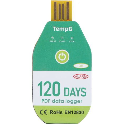 Registratore di temperatura USB per il trasporto di prodotti refrigerati e freschi, con una durata di conservazione di 120 giorni --Crezuo