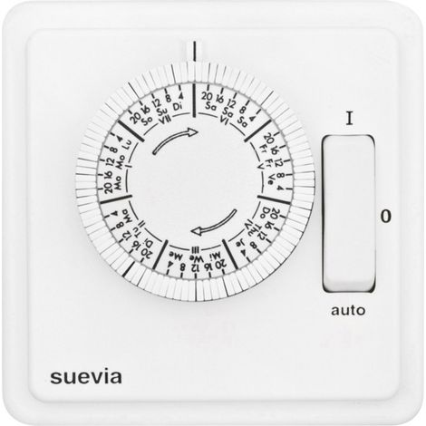 Suevia SU280439 Unterputz-Zeitschaltuhr analog Wochenprogramm 1200 W IP20 EIN/AUTO/AUS-Programm