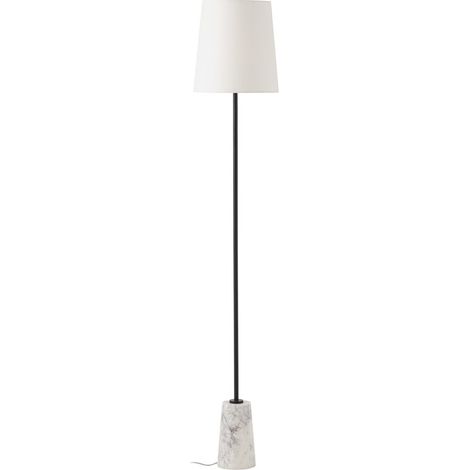 Lampadaire en marbre et métal noir - Blanc et noir (1/4)
