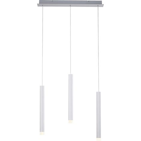 Lampada a sospensione lampada a sospensione lampada da sala da pranzo lampada da soggiorno lampada da soffitto, alluminio argento, 1x LED 18W 1000Lm 3000K bianco caldo, H 120 cm