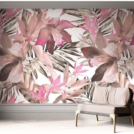 Fotomurale adesivo - parete decorativa - decorazione casa - stile moderno parete - Fiori esotici 312x219 cm (1/5)