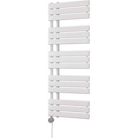Tristan - White Electric Towel Rail H1292mm x W500mm 600w Thermostatic (1/3)