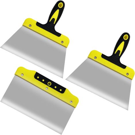 3 Pièces Couteau à Enduire Couteaux Spackle avec Manche en Plastique Couteaux à Mastic en Acier Inoxydable Multifonctions Spatule Mastic pour Grattage de Papier Peint,Cloison Sèche (1/5)