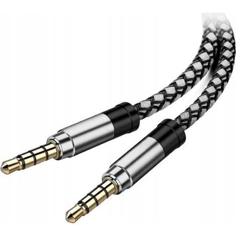 CÂBLE LONG SOLIDE 1,5 M AUX MINI JACK TRESSE 3,5 MM (1/4)