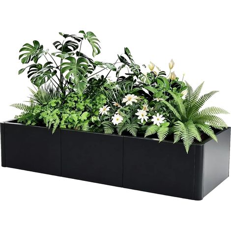 Jardin surélevé, acier durable, assemblage sans outils, 136x52x30cm (1/2)